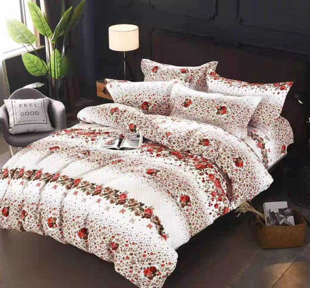 Lenjerie de pat dublu bumbac finet 6 piese — Fluturi alb)astri degrade (Cpyo