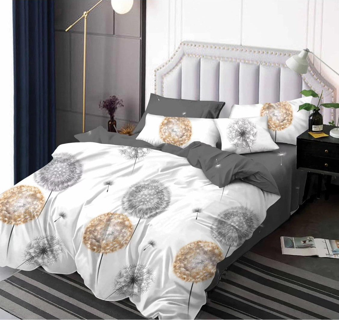 Lenjerie de pat dublu bumbac finet 6 piese — Papadii auri si galbene