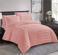 Lenjerie pat Damasc premium, Roz pal, 6 piese