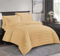 Lenjerie pat Damasc premium, Bej ,  6 piese