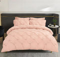 Lenjerie pat 6 piese Roz pal — Bumbac finet premium cu pliuri